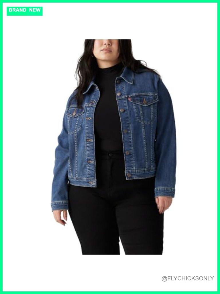 Vintage Denim Trucker Jacket Button Closure Long Sleeve